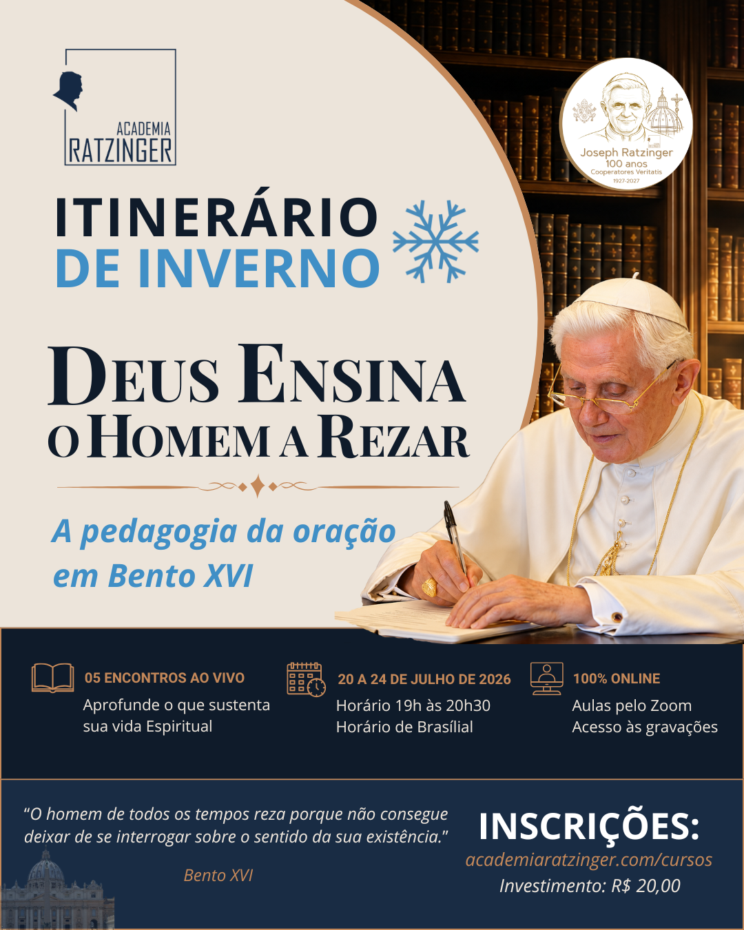 A pedagogia da oração em Bento XVI - Academia Ratzinger